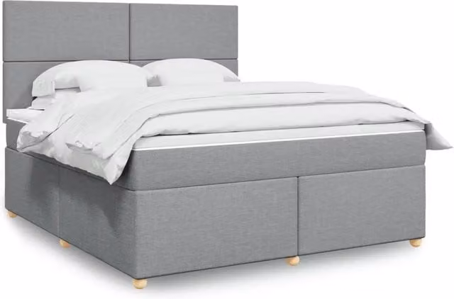 Giroletto a Molle con Materasso Grigio Chiaro180x200 cm Tessuto 3293652