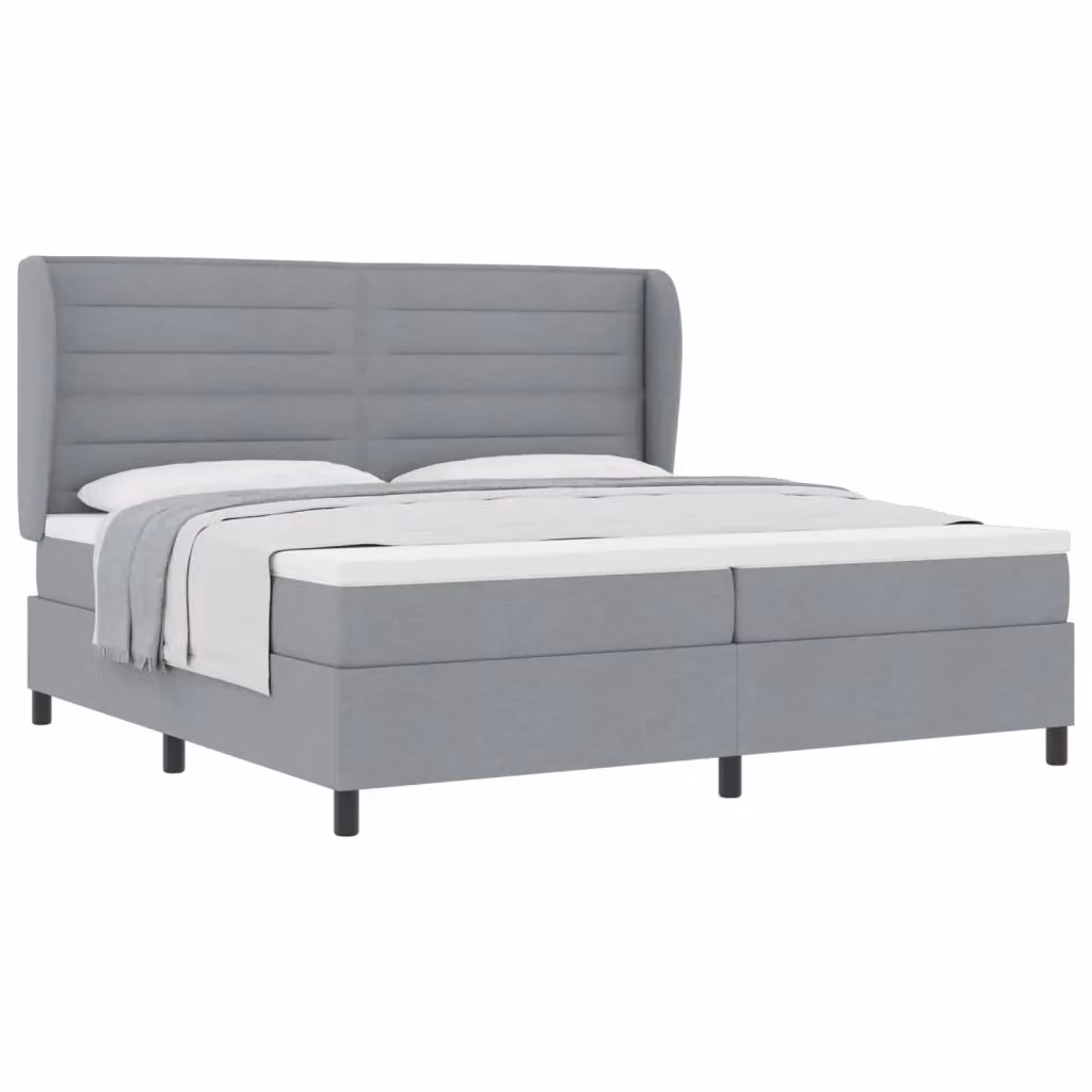 Letto a molle con materasso imbottito vidaXL Grigio, L/P/H: 200 x 200 x 40 cm – 2
