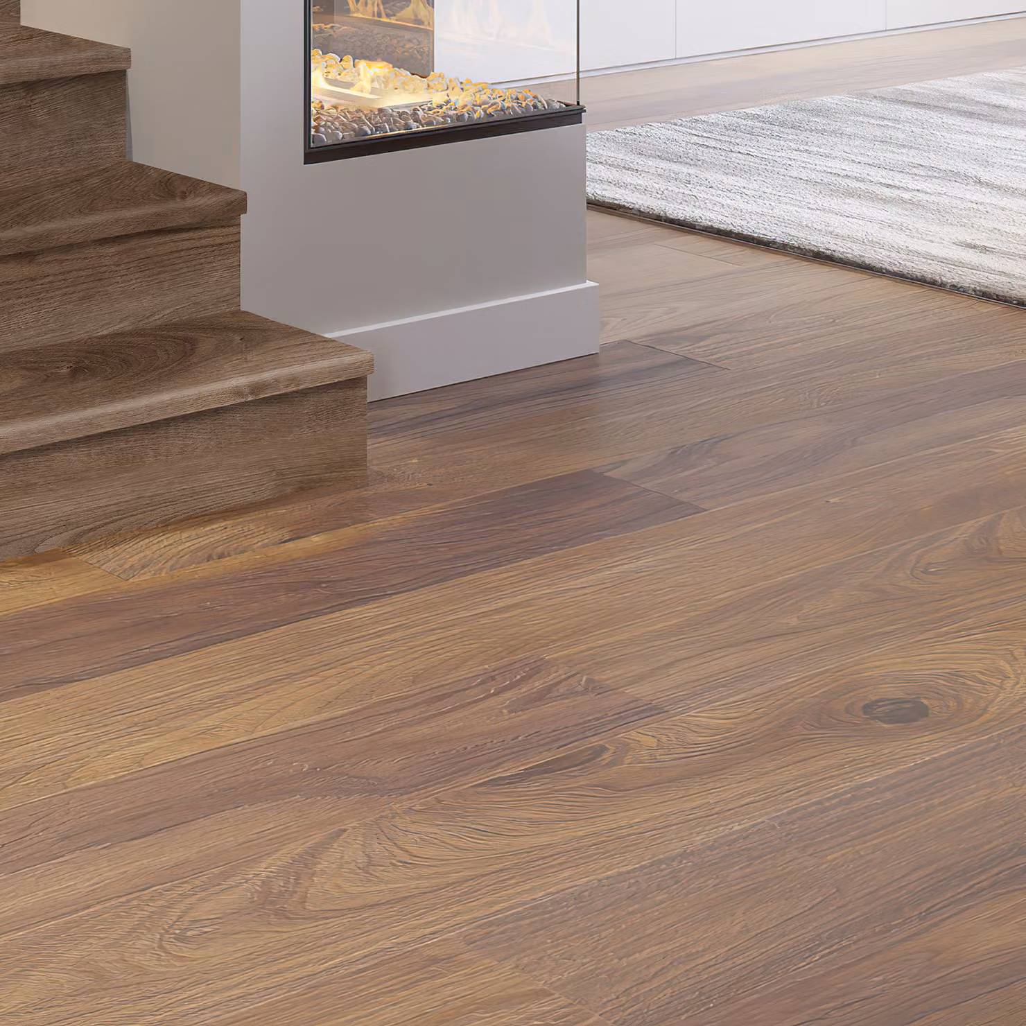 Pavimento Listone in Composite per Pavimentazione da Bagno - 1220mm x 315mm - Marrone (Clawson Oak)