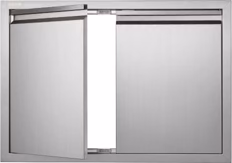 Porta di Accesso Doppia per Cucina Esterna VEVOR in Acciaio Inox Argento, Montaggio a Incasso, L: 76,2 cm, H: 53,2 cm, P: 4,5 cm