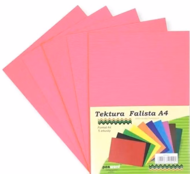 Cartoncino ondulato rosa formato A4, 5 pezzi - Penword