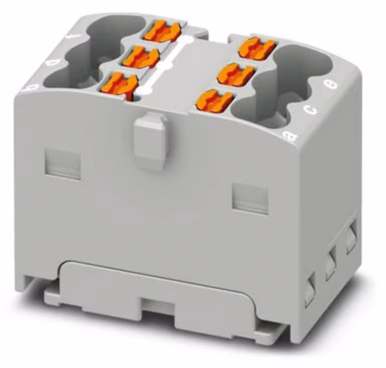 PHOENIX CONTACT PTFIX 6X1,5 GY 3002757 Blocco di distribuzione N. di poli: 6 0,14 mm² 1,5 mm² Grigio 20 pz.