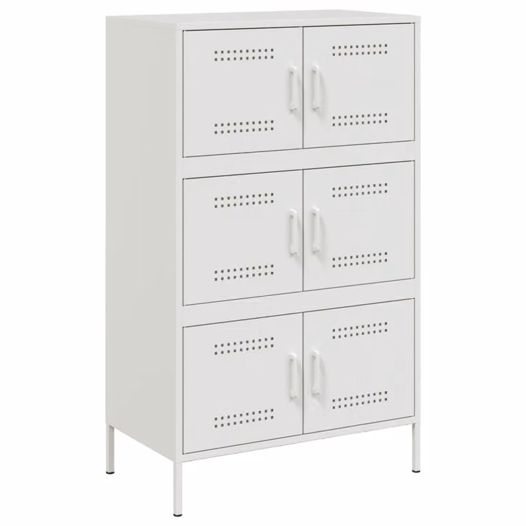 Credenza Bianca 68x39x113 cm in Acciaio