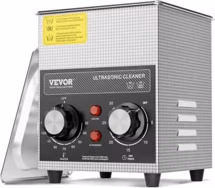 Pulitore ad Ultrasuoni Vevor da 2L con Timer e Funzione Riscaldante, Macchina Digitale a Cavitazione Sonica da 60 W in Acciaio Inox, Colore Argento