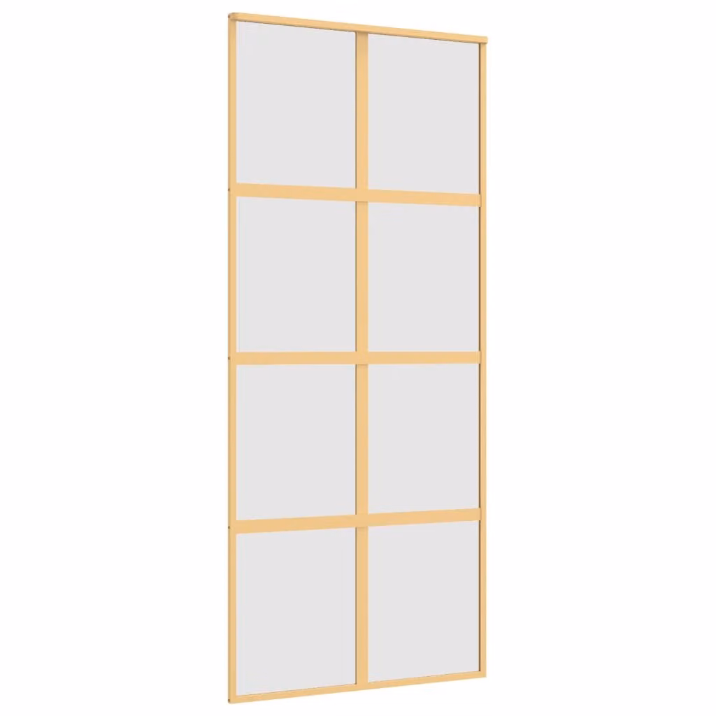 Porta Scorrevole Dorata 90x205 Vetro Smerigliato ESG Alluminio