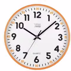 Orologio da parete analogico Lowell arancione, diametro: 30 cm