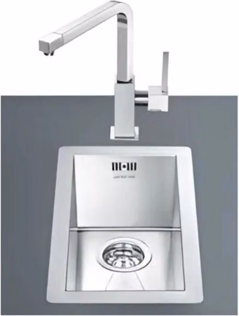 Lavello monovasca da incasso filotop Smeg VQ20 in acciaio inox color argento L: 46.4 cm, P: 26.7 cm
