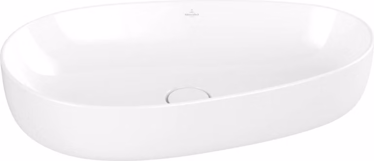 V&B Lavabo da appoggio ANTAO 65x40 cm, asimmetrico, senza sfioratore, bianco C-plus
