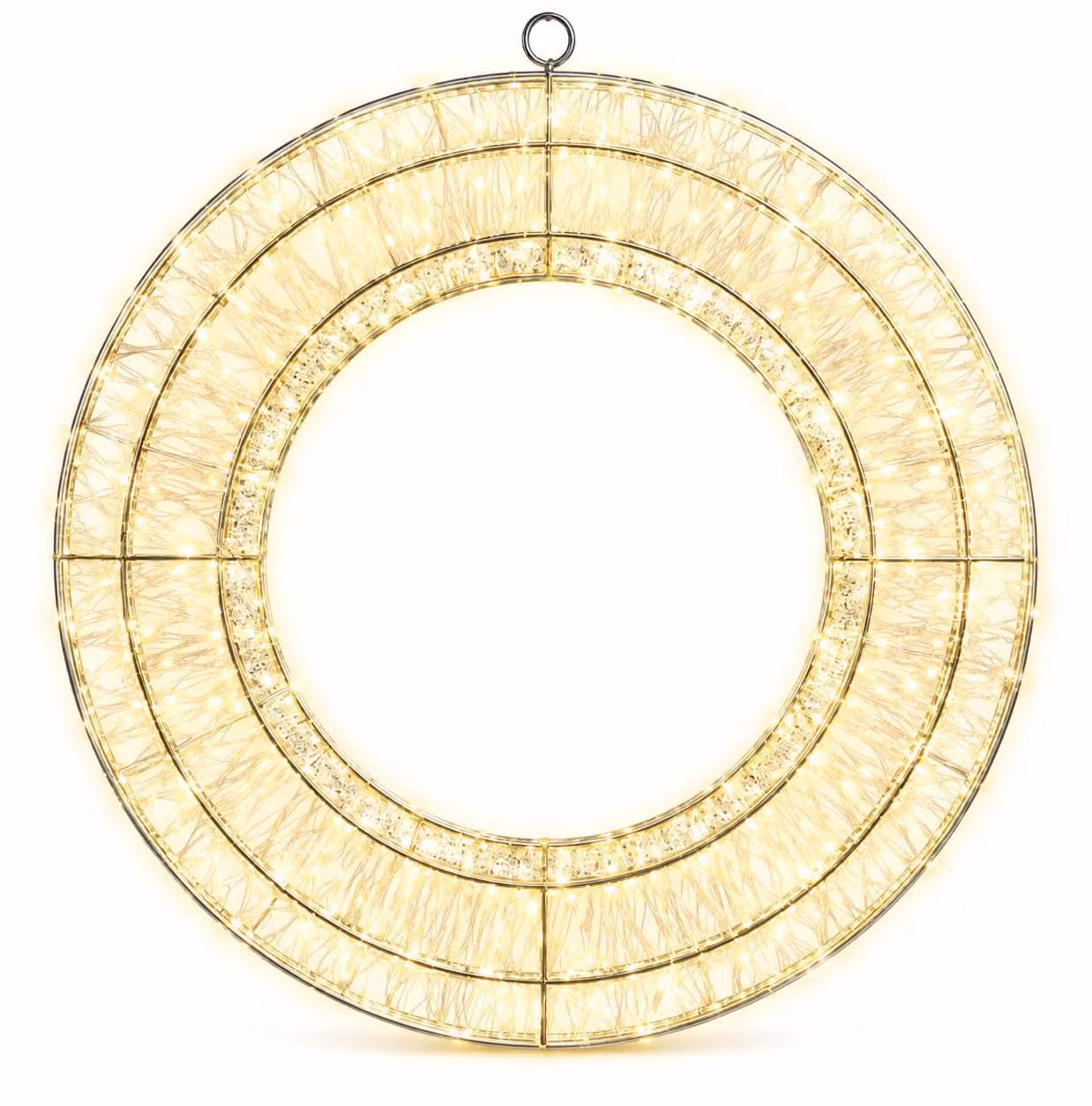 Ghirlanda luminosa a LED, 30 cm, 480 LED bianco caldo, grado di protezione IP44, con timer, colore argento