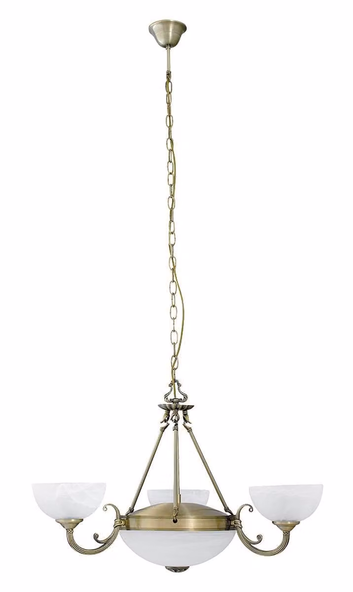 Rabalux 8543 Lampadario a 5 faretti Marlene, E27-E14, bronzo-argento-bianco, rotondo, classico, ø800 mm