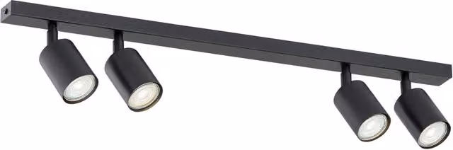 Plafoniera Moderna Vaishravana con 4 Faretti Regolabili Luceart-Classic in Metallo Nero