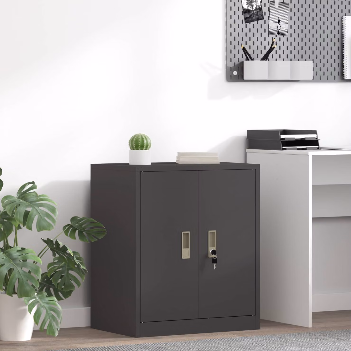 vidaXL Armadio Nero 60 x 40 x 70 cm Acciaio