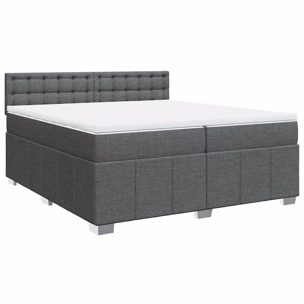 Letto Ibrido vidaXL con Giroletto a Molle e Materasso Grigio e Bianco L/P: 200 x 200 cm – 2