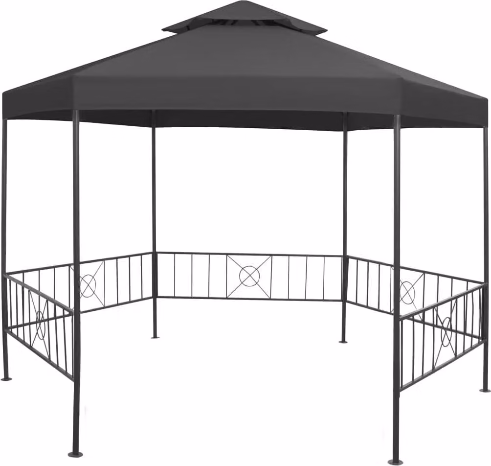 The Living Store Gartenpavillon 323x275x265 cm Anthrazit