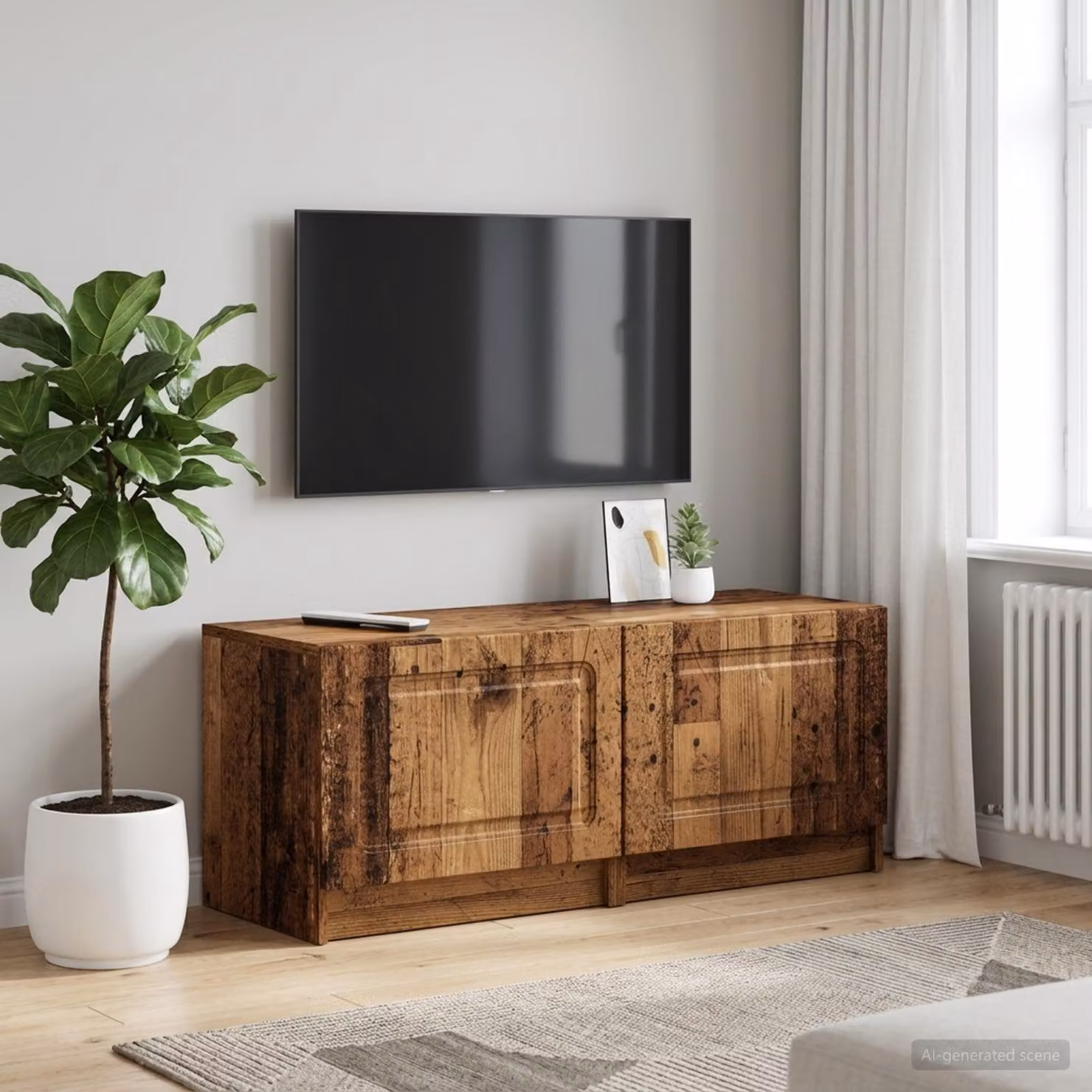 Mobile TV moderno vidaXL in legno ingegnerizzato color marrone L/P/H: 120 x 40 x 49 cm
