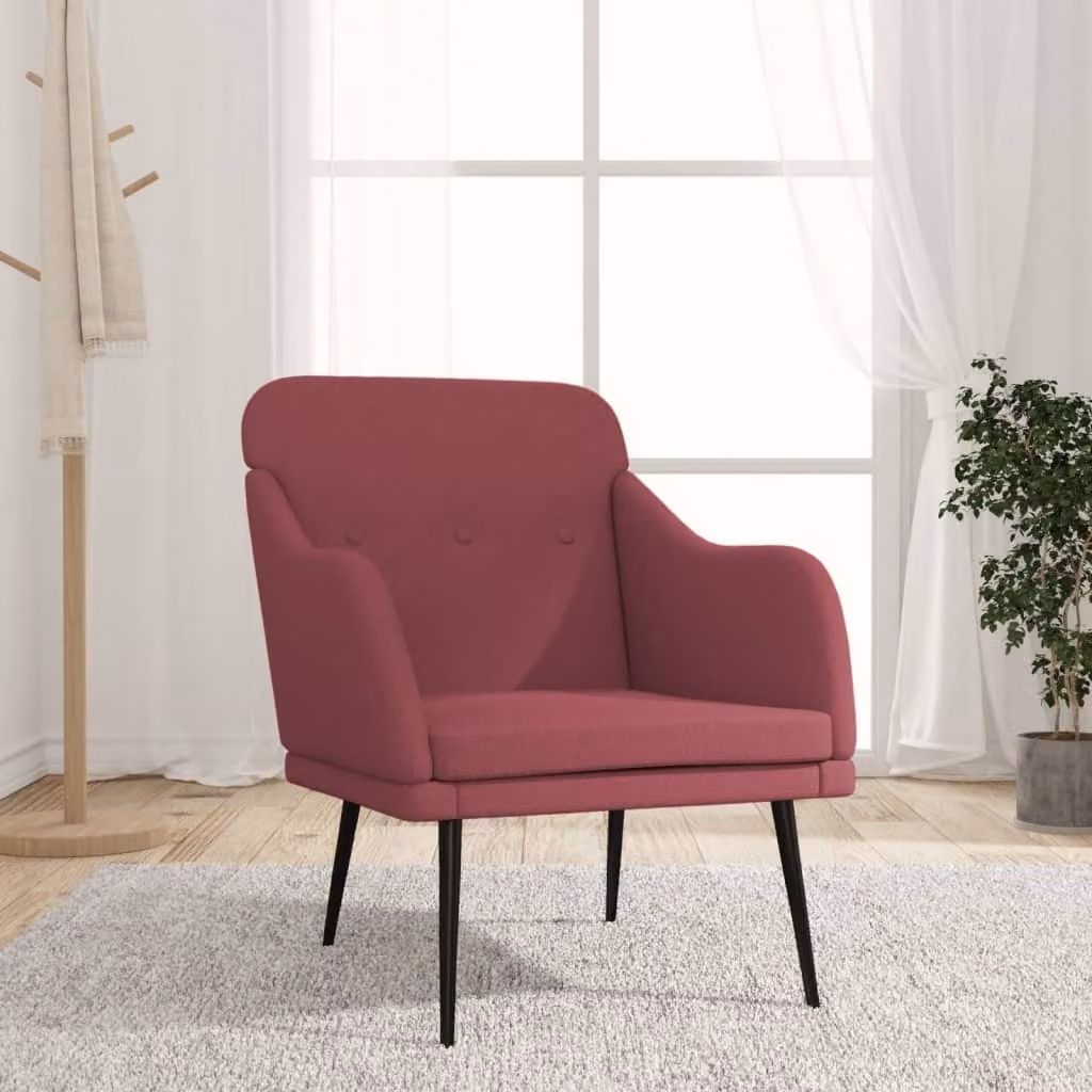 The Living Store poltrona rosso vino 63x76x80 cm tessuto