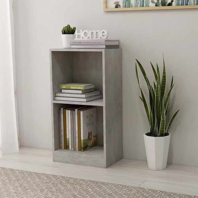 Libreria moderna vidaXL in legno e MDF Grigio, con pannello posteriore, L 40 cm x P 24 cm x H 75 cm