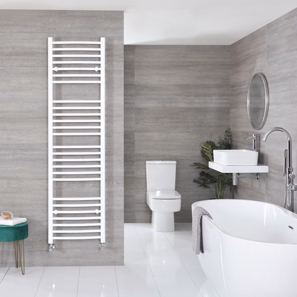 Scaldasalviette di Design Bianco - Termoarredo Bagno Curvo - 1800 x 500mm - 720W - Ive