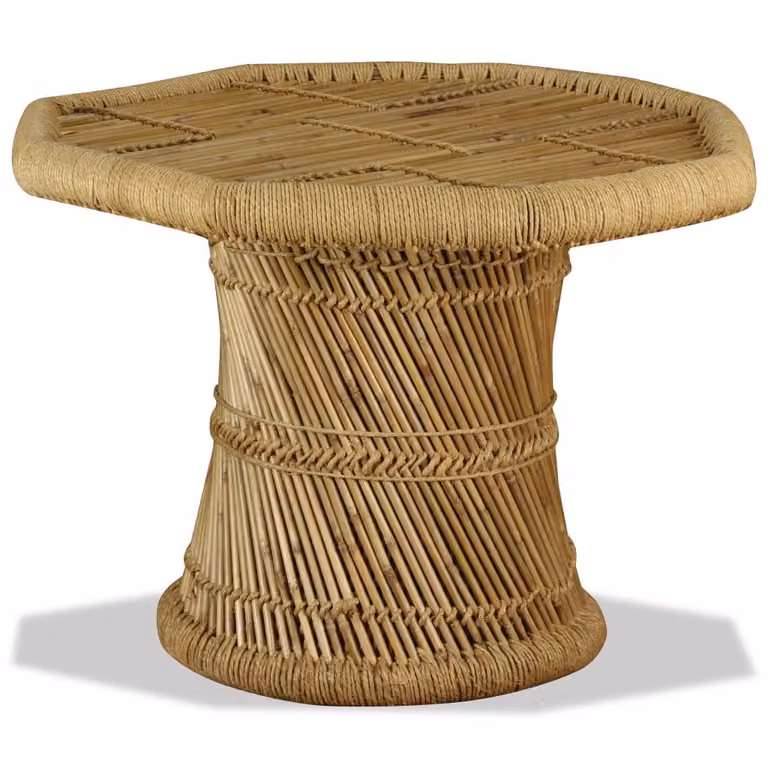 Tavolino in bambù ottagonale 60x60x45 cm