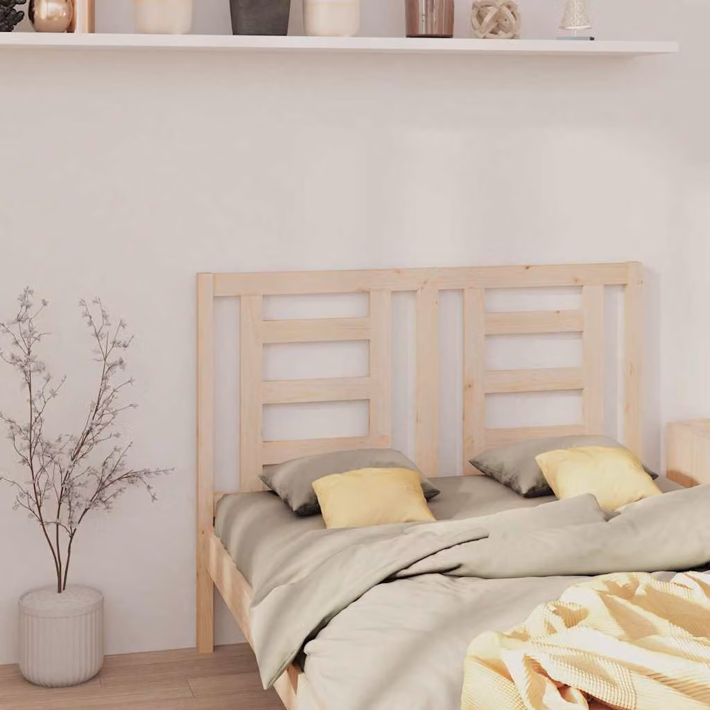 Testiera per letto vidaXL in legno massello di pino marrone, L 126 cm x P 4 cm x H 100 cm