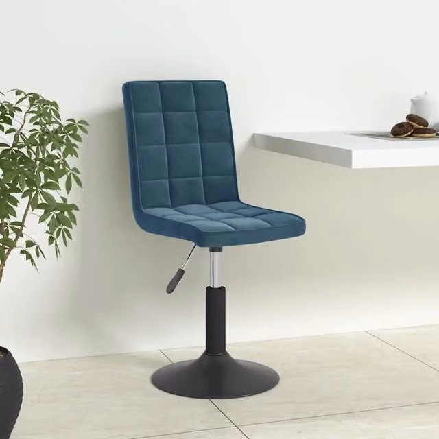Sedie da Pranzo Girevoli 4 pz Blu in Velluto 3089293