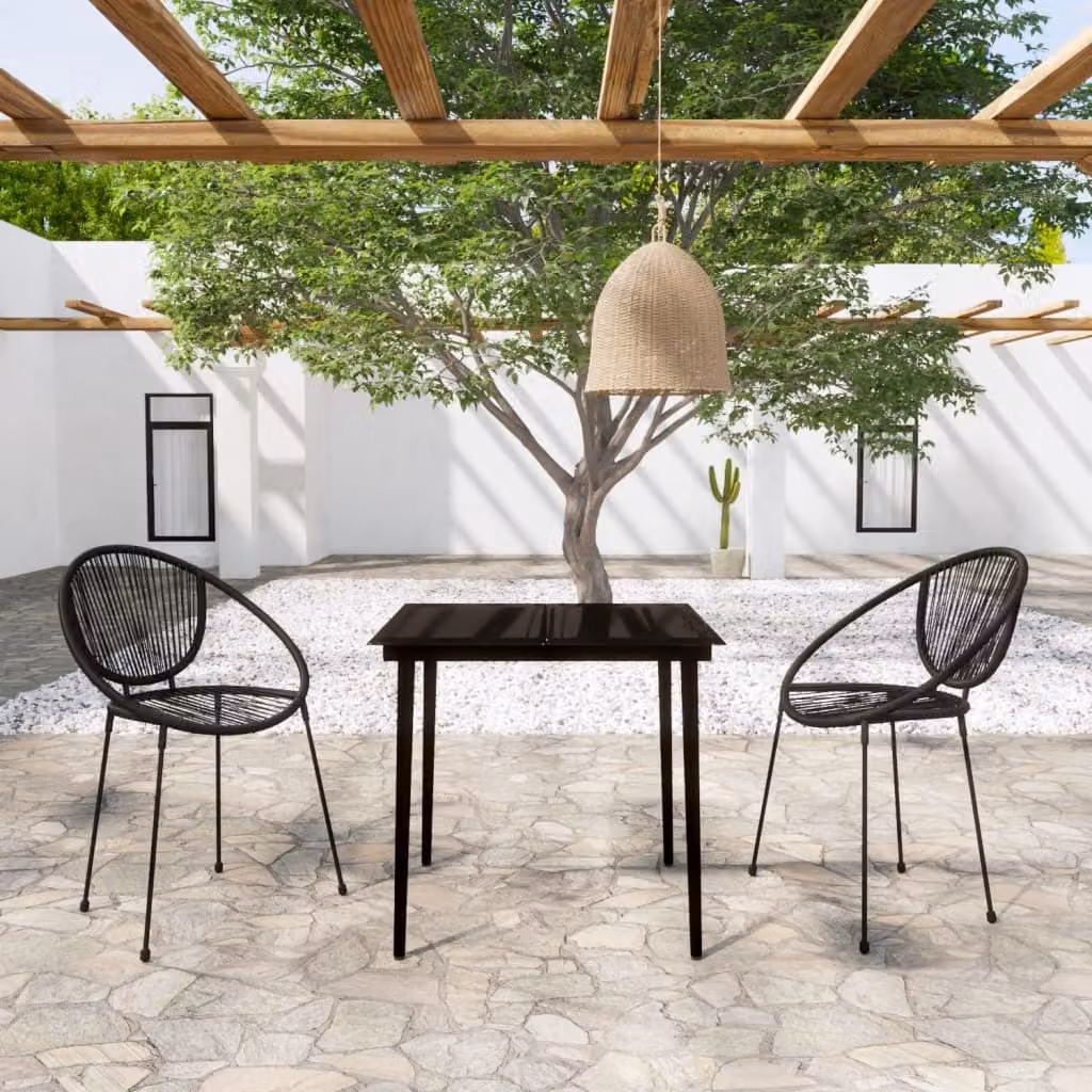 Maison Exclusive - Set da pranzo da giardino 3 pezzi nero