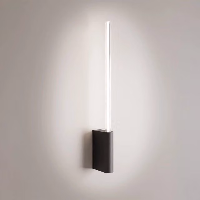 Brilliant Lampada da Parete LED Cilindrica in Alluminio Nero, Dimmerabile, Altezza: 50,7 cm, IP20