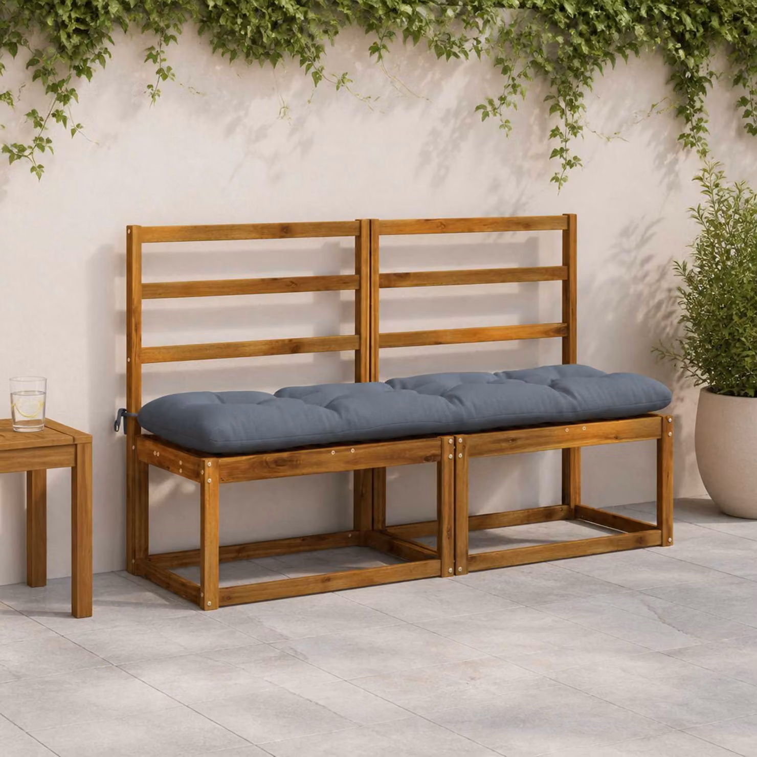 vidaXL Cuscino per panchina VIANEN 100% Poliestere Blu