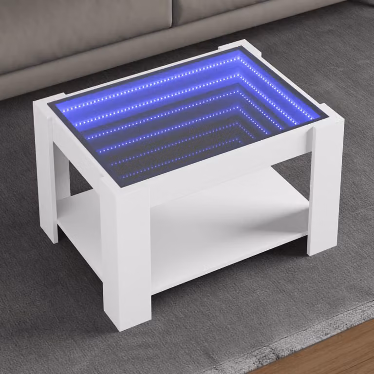 vidaXL Tavolino da salotto moderno in legno bianco con design rettangolare L: 73 cm, P: 53 cm, H: 45 cm