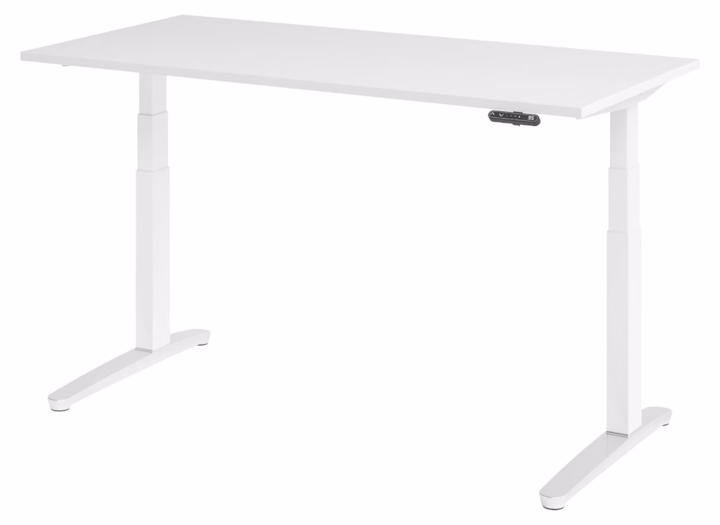Scrivania elettrica bümö XBHM - Decorazione: bianco, dimensioni: 160 x 80 cm, telaio: bianco/alluminio lucido
