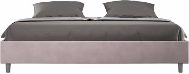 Letto con rete imbottito 180x200 microfibra glicine Azelia