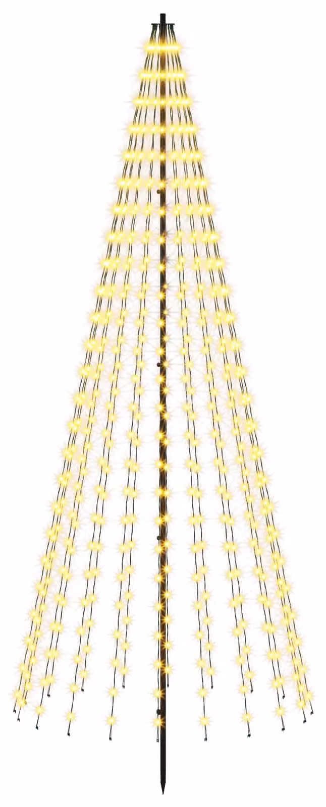 Albero di Natale a LED, 235 cm, 500 LED, luce bianca calda, struttura in ferro, colore nero