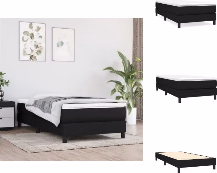 vidaXL Letto a molle insacchettate nero 90x200 cm tessuto - Letti e strutture letto