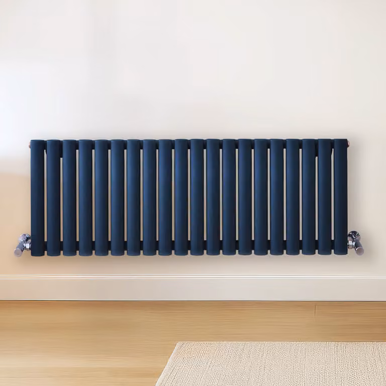 Radiatore di Design Orizzontale  Blu (Deep Sea Blu) -  400mm x 1180mm  - Pannello Doppio  - Revive