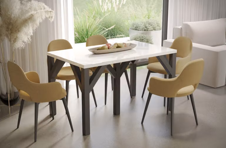 Tavolo pieghevole DUNAJ 130(295)x90 bianco lucido