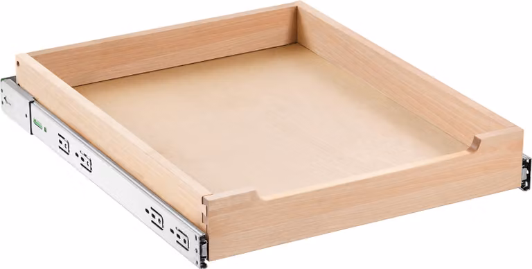 SucceBuy Organizzatore per armadi estraibili - 43,2 cm L x 53,3 cm P, ripiano con chiusura ammortizzata per cucina, dispensa e bagno, robusto cassetto in legno realizzato con materiali di alta qualità