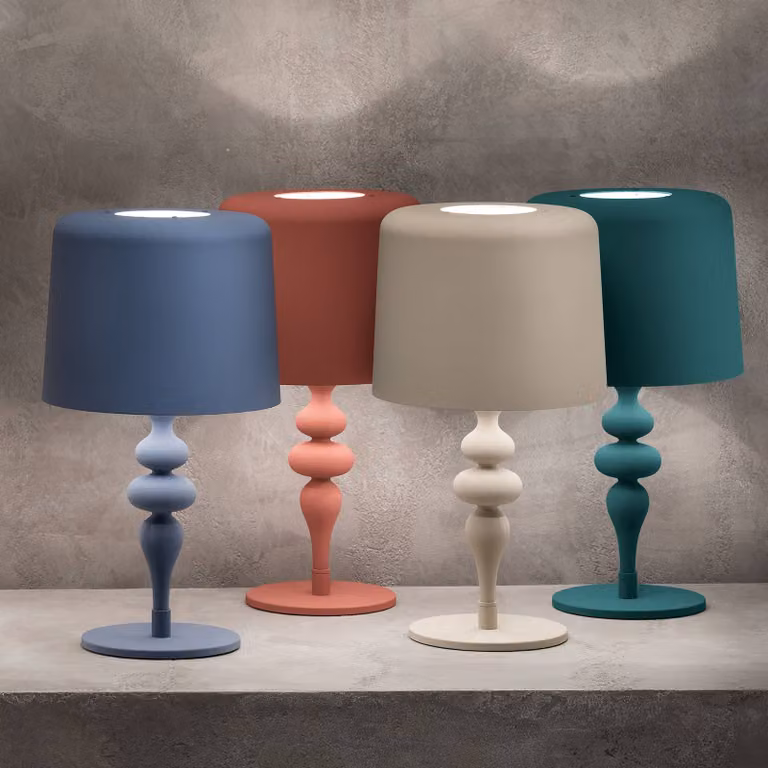 Masiero Lampada da tavolo di design Eva TL1 M, Alluminio / Grigio / Zincato, Soggiorno / Sala da pranzo, Plastica, Design, Lampada da tavolo