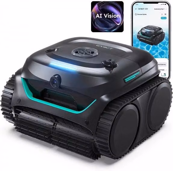 Robot Pulitore Piscina Wybot C2 Vision Nero con Batteria Ricaricabile per Piscine Fuori Terra e Interrate – 1