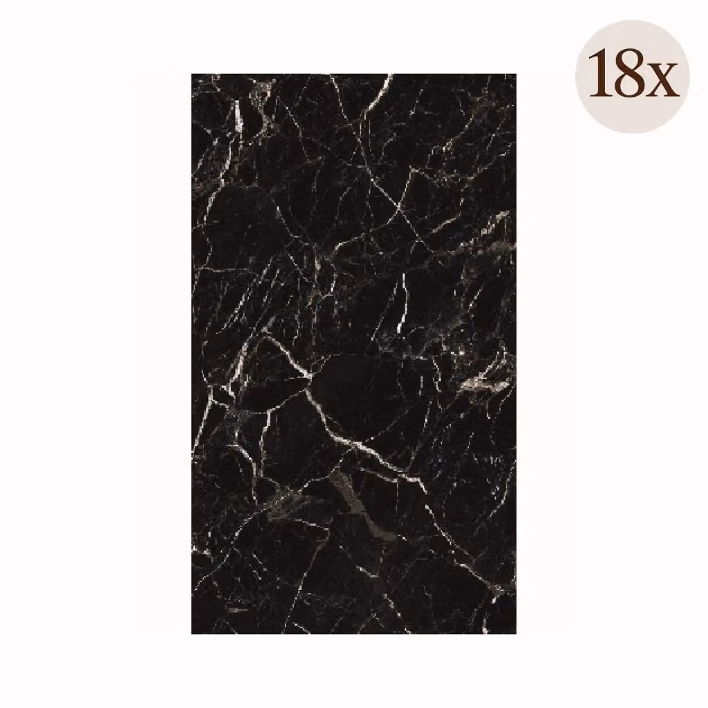 Set da 18 pannelli decorativi Toceno effetto marmo nero L: 60 cm, P: 0,3 cm – 2