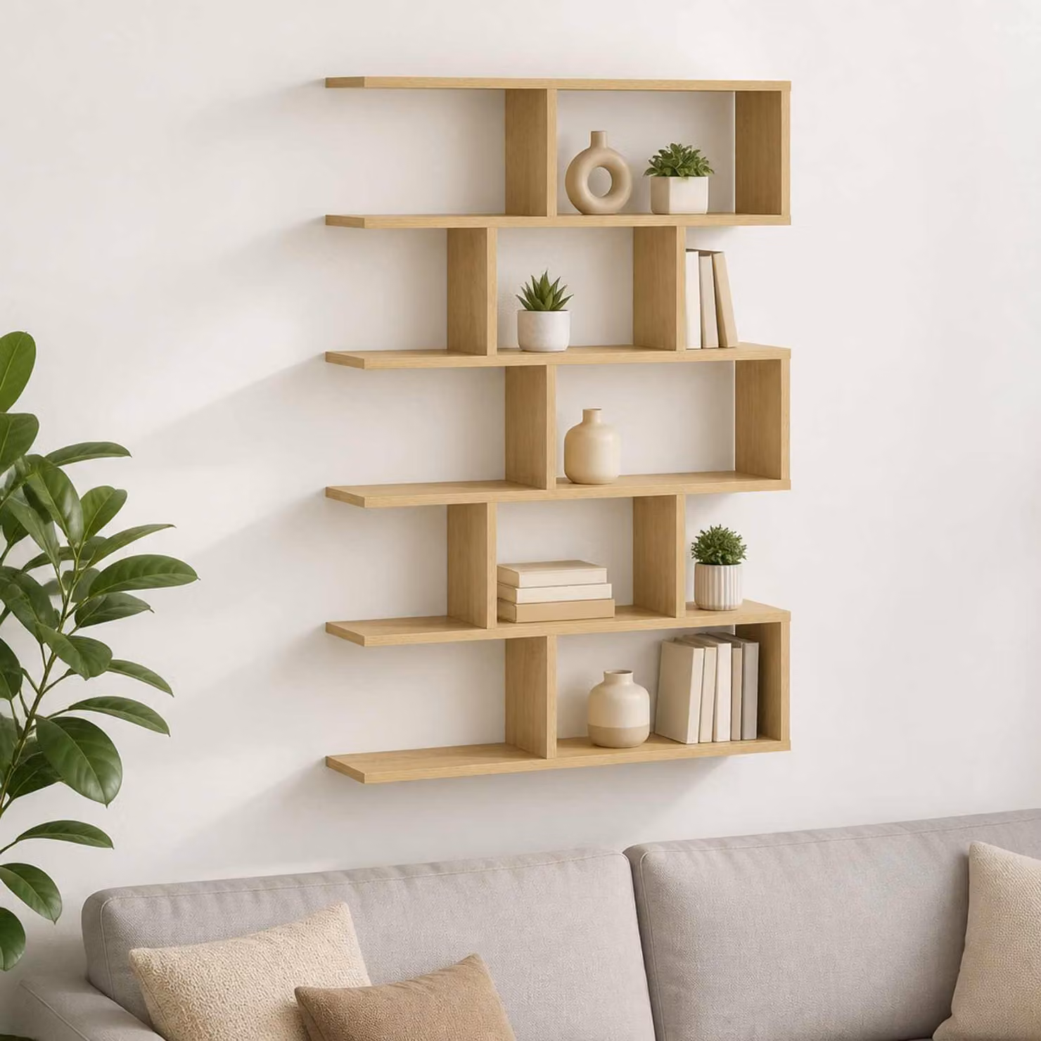 Scaffale da parete moderno vidaXL in legno color rovere sonoma, L: 70 cm, P: 17 cm, H: 101 cm