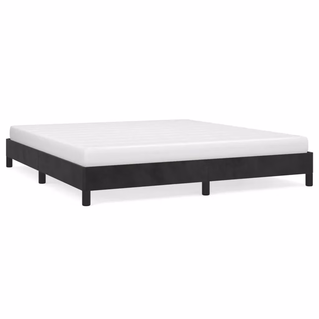 Struttura Letto Design Mania in Velluto Nero con Doghe in Legno L/P/H: 180 x 200 x 25 cm – 2