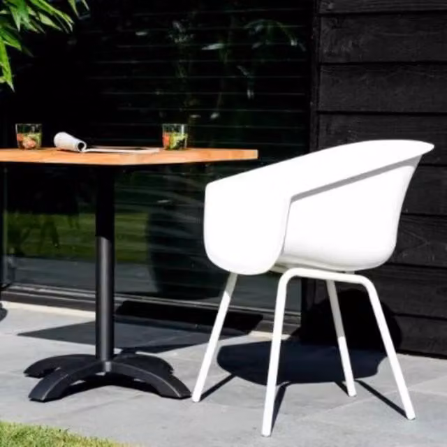 Set di 2 sedie da esterno AMALIA Element Alu HARTMAN in metallo e plastica, colore bianco opaco