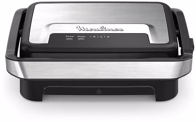 Bistecchiera elettrica Moulinex Inicio Compact 1000W in acciaio inox, Silver e Black GI270D10 – 2