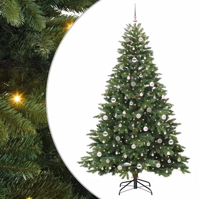 Albero di Natale | Decorazioni natalizie artificiale con 300 LED Verde 210 cm PE e PVC