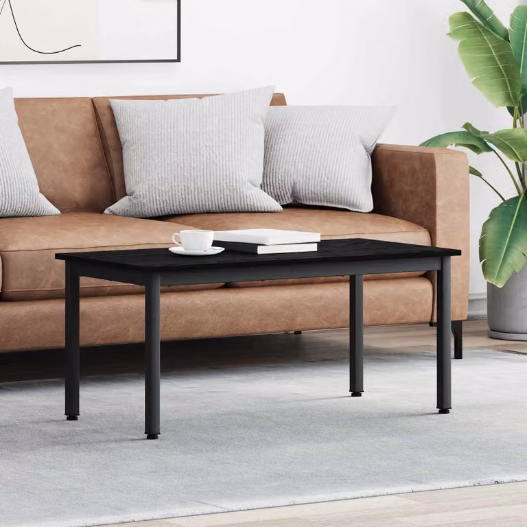 Tavolino da salotto moderno vidaXL in rovere e nero L/P/H: 100 x 50 x 45 cm