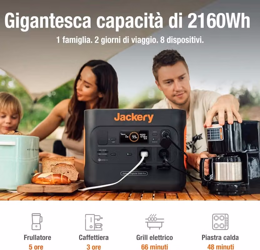 Centrale elettrica portatile Jackery Explorer 2000 PRO con batteria agli ioni di litio per campeggio – 2