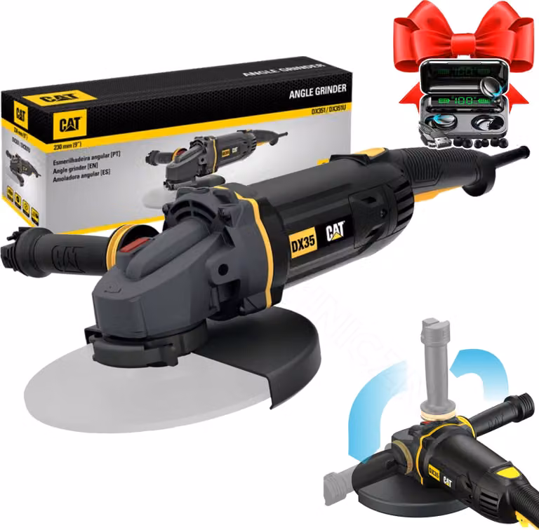 Caterpillar Tools - Smerigliatrice angolare elettrica 230 mm, 2350 mm DX35