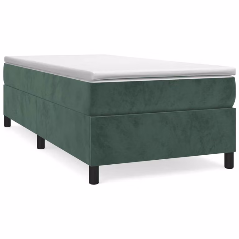 Struttura Letto a Rete a Molle Verde Scuro 80x200 cm in Velluto