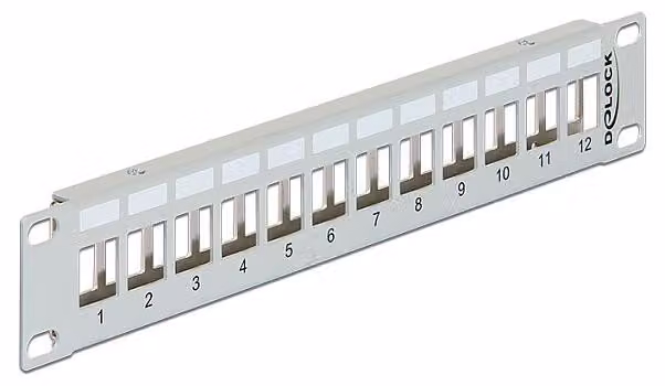 Delock 10? Keystone Patchpanel 12 Port Metall grau