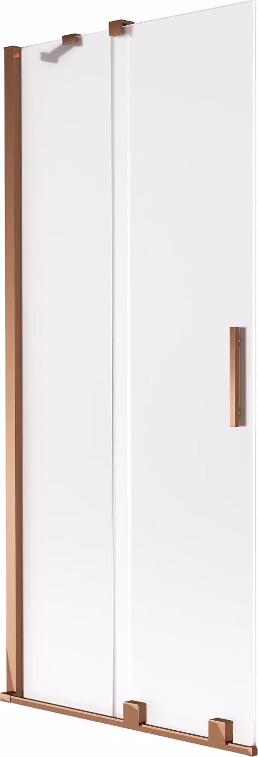 Mexen Velar paratia per vasca da bagno scorrevole a 2 ali 80 x 150 cm, smerigliato, oro rosa - 896-080-000-31-60